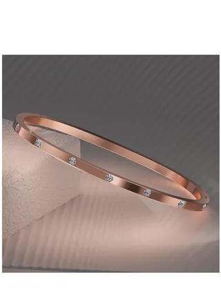 Stainless Steel Rose Gold Plated Bangle 
