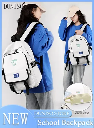 Girl's School Backpack with Pencil Case Waterproof Book Bag with Compartments for Teen Girl Kid Students Elementary School Kids' School Bag With Large Capacity 