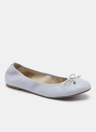 Bow Detailed Slip On Ballerina Light Blue 