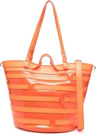 Fluo leather shoulder bag