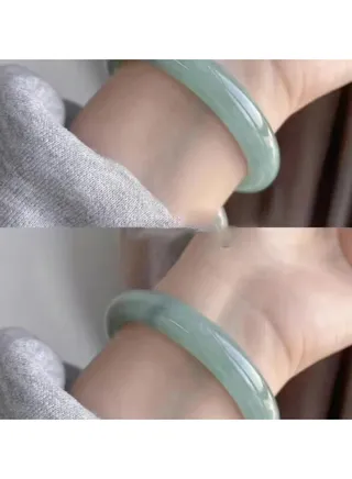 Blue Chunky Round Violet Glass Imitation Jade Bracelet 