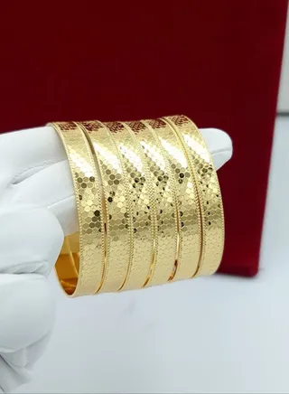 Dubai Cold Color Bangles 6Pcs Set for Women Middle Eastern Arab High Quality Dubai Bride Wedding Jewelry Bangles Set 
