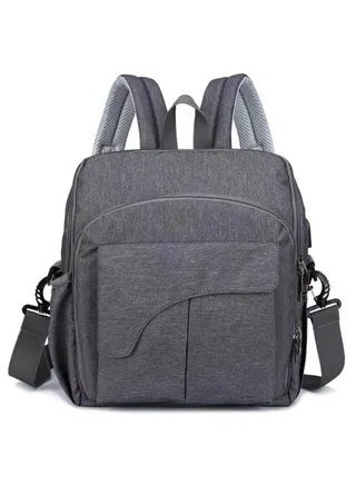 Baby Diaper Changing Backpack For Mother ,Dark Grey 