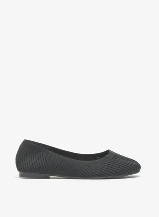 Women Textured Slip-On Round Toe Ballerina Shoes 