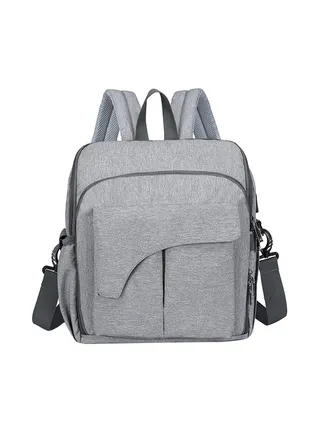 Baby Diaper Changing Backpack For Mother ,Grey 