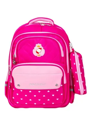 Polyester School Backpack Pink 