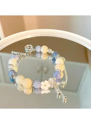 Blue-Purple Flower Bracelet 