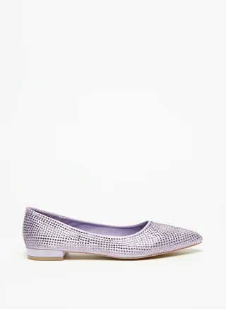 Womens Embellished Slip On Pointed Toe Ballerina Shoes Ramadan Collection 