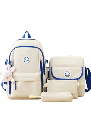 4-Piece New style Backpack Large Capacity Schoolbag for Kids 
