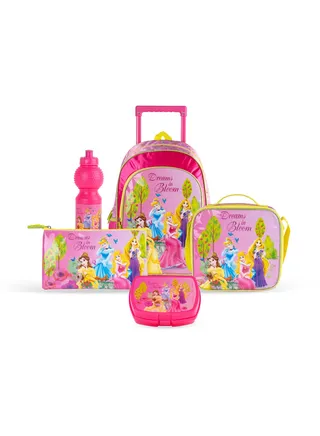 Disney Frozen 5-in-1 Trolley Box Set - 16" Backpack, Lunch Bag, Pencil Case, Lunch Box, and Squeeze Bottle 