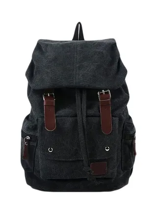 Canvas Backpack Black/Brown 