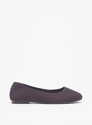 Women Textured Slip-On Round Toe Ballerina Shoes 