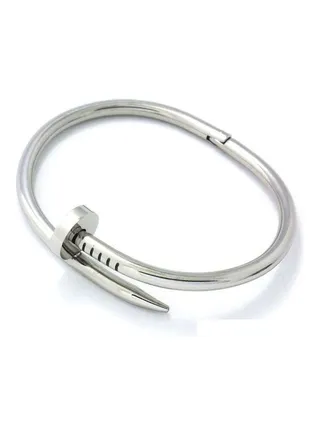 Nail Love Plated Silver Bangle 