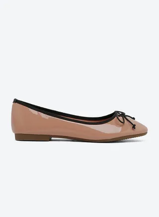 Solid Design Flat Ballerinas Brown 