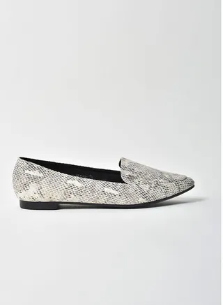 Stylish Pointed Comfort Ballerina White/Black/Grey 
