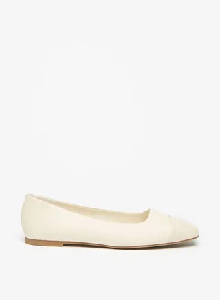 Women Textured Slip On Square Toe Ballerina Shoes