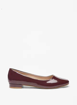 Women Textured Slip-On Ballerina Shoes with Block Heels 
