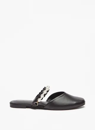 Womens Flora Bella Pearl Embellished Slip On Mules Ramadan Collection 