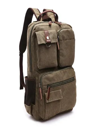 MARKROYAL New Men Canvas Backpack Shoulder Bag Students Leisure Bag Computer Bag School Mochila Teenagers 15inch Laptop Rucksack 