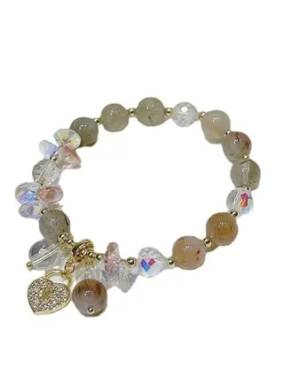 Yellow hair crystal love lock bracelet 