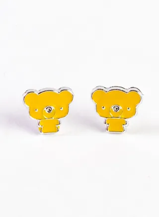 Small Earring for Baby-Premium Quality-yellow bear Premium Quality & Against Color Change 
