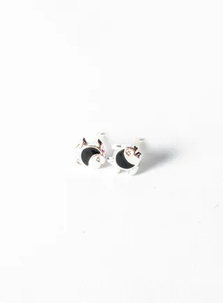 Small Earring for Baby-Premium Quality-Black Silver Fish 