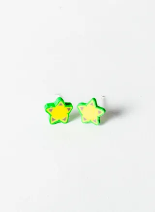 Small Silicon Earring for Baby-Premium Quality- Green Star 
