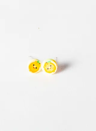 Small Silicon Earring for Baby-Premium Quality- Orange Cate Face 