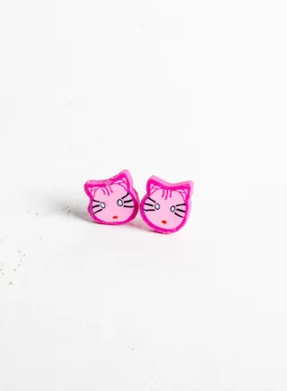 Small Silicon Earring for Baby Pink Cat 