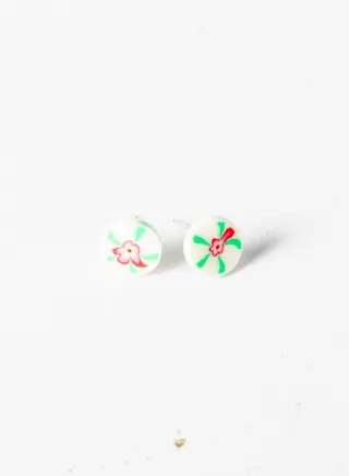 Small Silicon Earring for Baby-Premium Quality- White Flower 