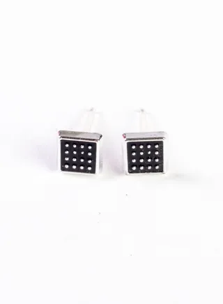 Small Earring for Baby-Premium Quality-black square Premium Quality & Against Color Change 