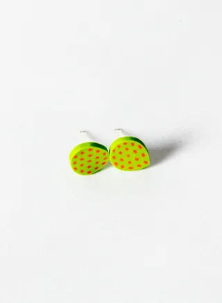 Small Silicon Earring for Baby-Premium Quality- Green Red Egg 