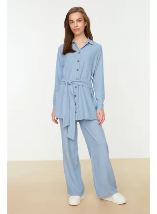 Woman Modest Top-bottom Blue 