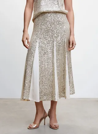 Shimmer Pleated Skirt 