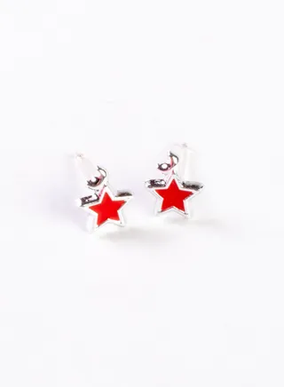 Small Earring for Baby-Premium Quality-red cresnt and star Premium Quality & Against Color Change 