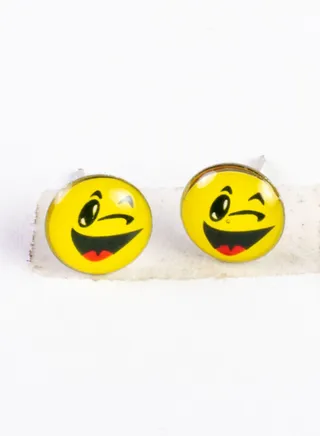 Small Metal Earring for Baby-Premium Quality- Emoji (8) Premium Quality & Against Color Change 