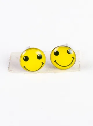 Small Metal Earring for Baby-Premium Quality- Emoji (12) Premium Quality & Against Color Change 