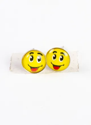Small Metal Earring for Baby-Premium Quality- Emoji (1) Premium Quality & Against Color Change 