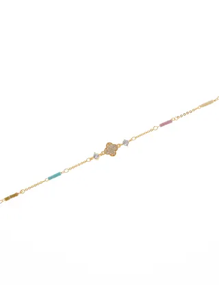 Rose-themed bracelet decorated with colorful beads 