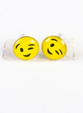 Small Metal Earring for Baby-Premium Quality- Emoji (6) Premium Quality & Against Color Change 