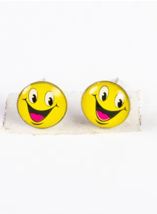 Small Metal Earring for Baby-Premium Quality- Emoji (3) Premium Quality & Against Color Change 