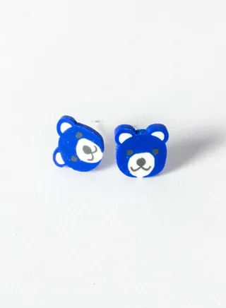Small Silicon Earring for Baby-Premium Quality- Blue Panda 