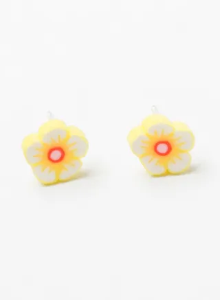 Small Silicon Earring for Baby-Premium Quality-White Yellow Rose 