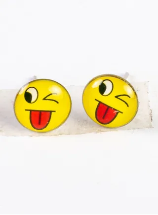 Small Metal Earring for Baby-Premium Quality- Emoji (2) Premium Quality & Against Color Change 