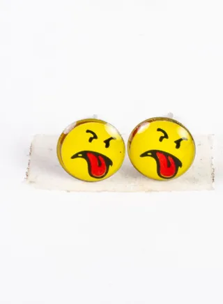 Small Metal Earring for Baby-Premium Quality- Emoji (5) Premium Quality & Against Color Change 