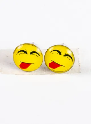 Small Metal Earring for Baby-Premium Quality- Emoji (4) Premium Quality & Against Color Change 