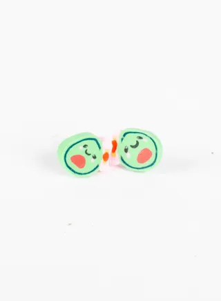 Small Silicon Earring for Baby Green Babay Face 