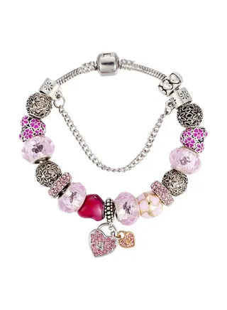 Alloy Crystal Studded Charm Bracelet 