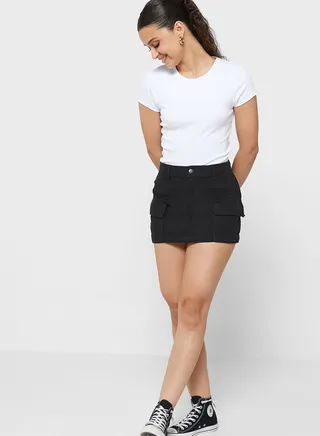 Pocket Detail Mini Skirt 