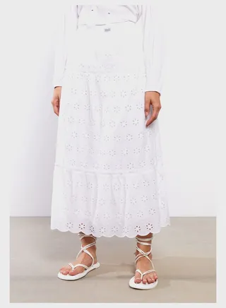 Openwork High Waist Skirt 